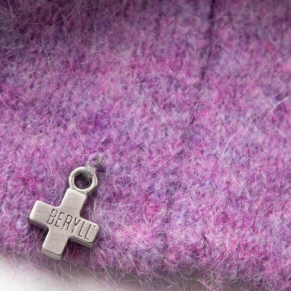 + Beryll Vivi Cashmere Cardigan Sweater Relaxed Coat Hood Purple Lilac One Size - Picture 6 of 8